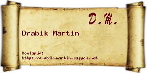 Drabik Martin névjegykártya